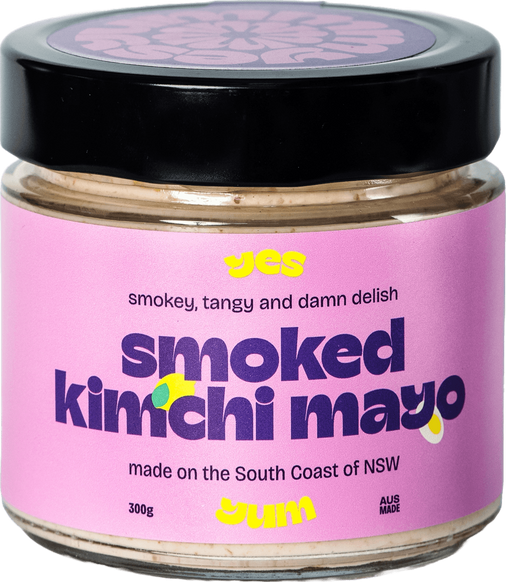 A jar of Yes Yum Smoked Kimchi Mayo