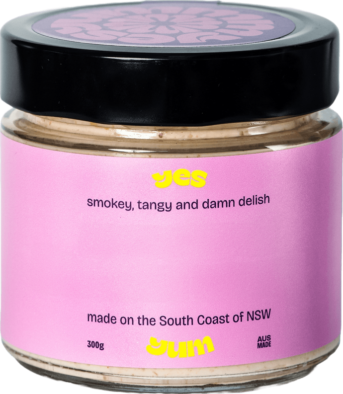 A jar of Yes Yum Smoked Kimchi Mayo